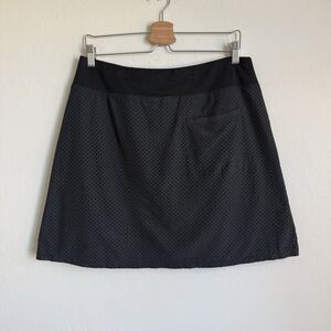 Lija Black Perforated Lift Skort Womens Sz Large Golf Pickleball Active Tennis